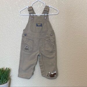 Oshkosh B’Gosh tan overalls moose and mountains 9 months